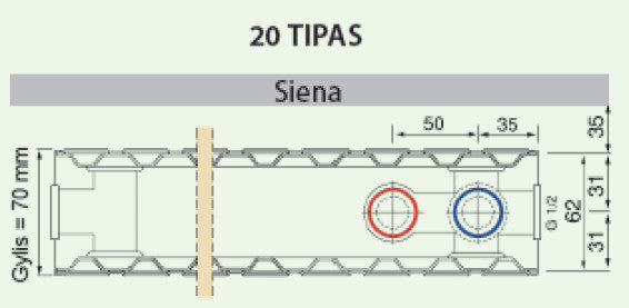 Plieninis radiatorius GALANT UNI 20UNI-5-0500, universalus prijungimas